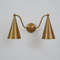 Handcrafted Double Sconce Mid Century Modern Raw Brass Wall Lamp 5