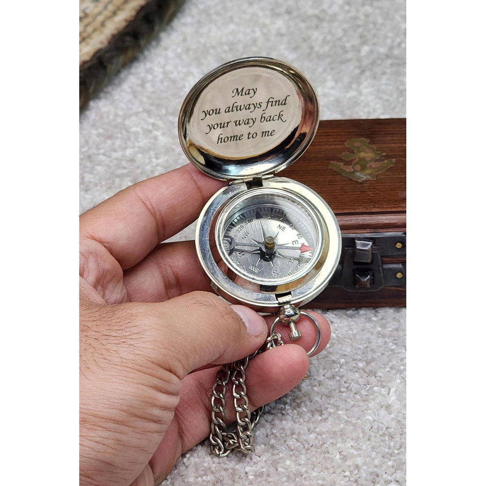 Personalized Brass Compass 0