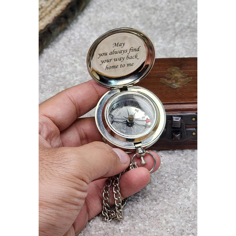 Personalized Brass Compass 0