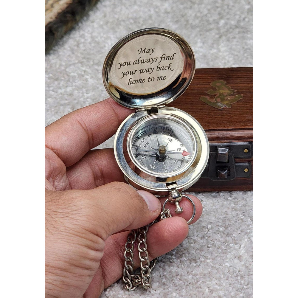 Personalized Brass Compass 2