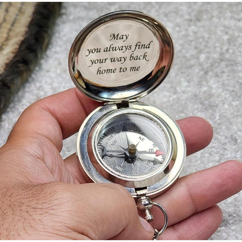 Personalized Brass Compass 3