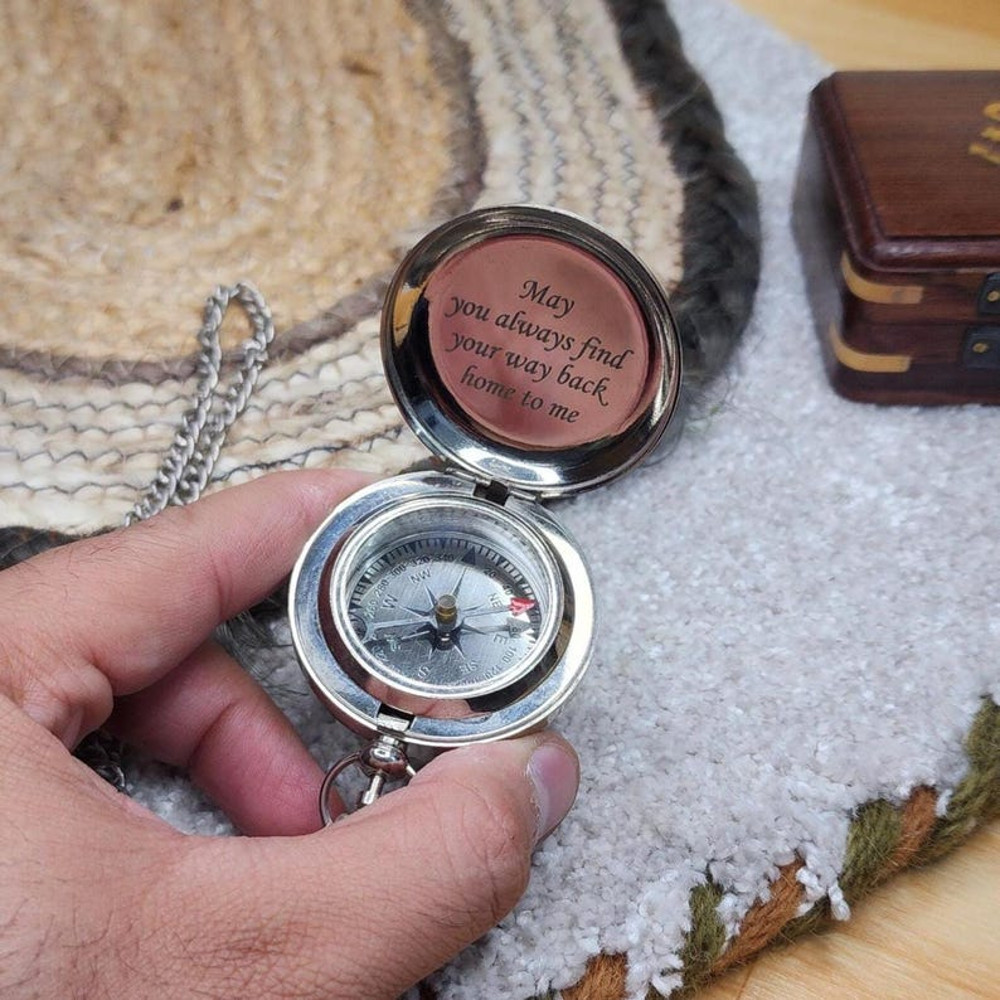 Personalized Brass Compass 4