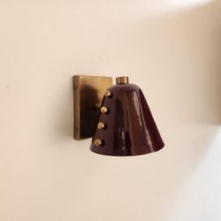 bold cone brass wall lamp