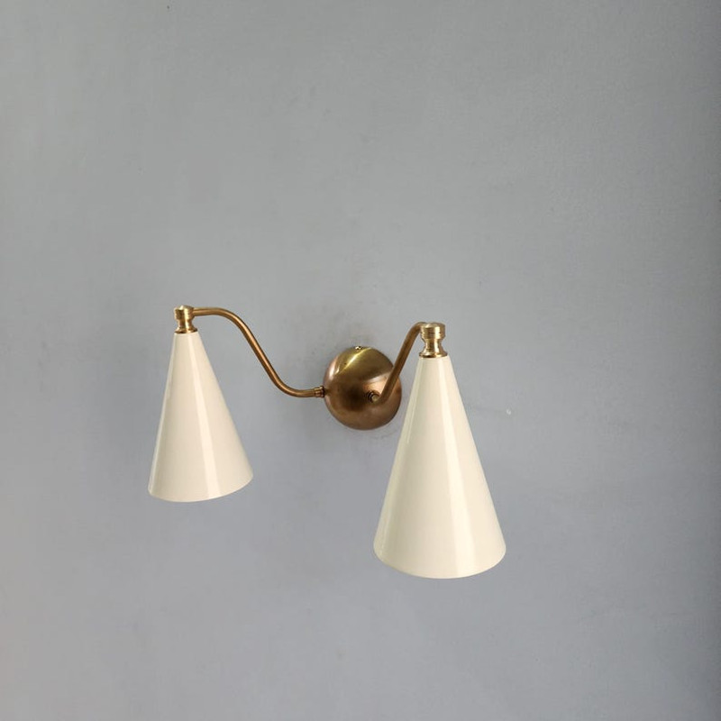 Double Cone Brass Wall Lamp 1