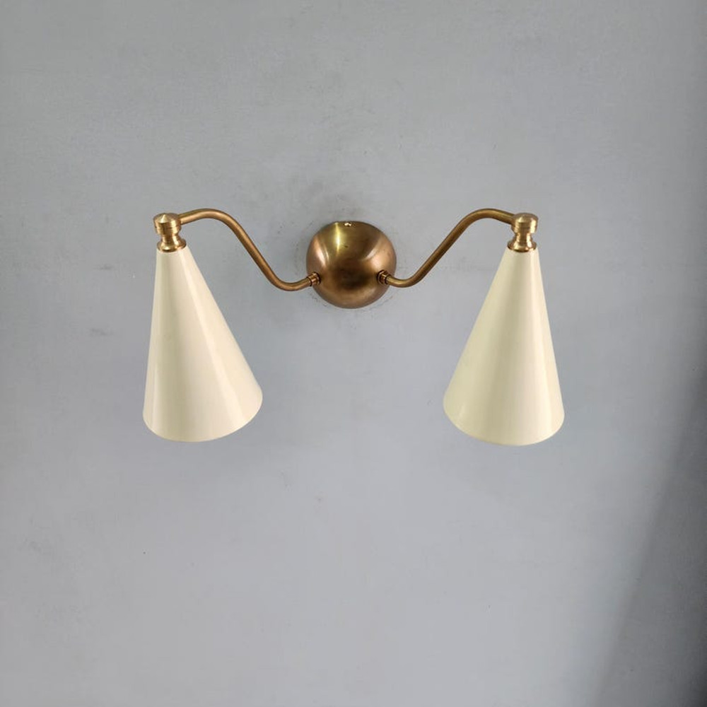 Double Cone Brass Wall Lamp 2