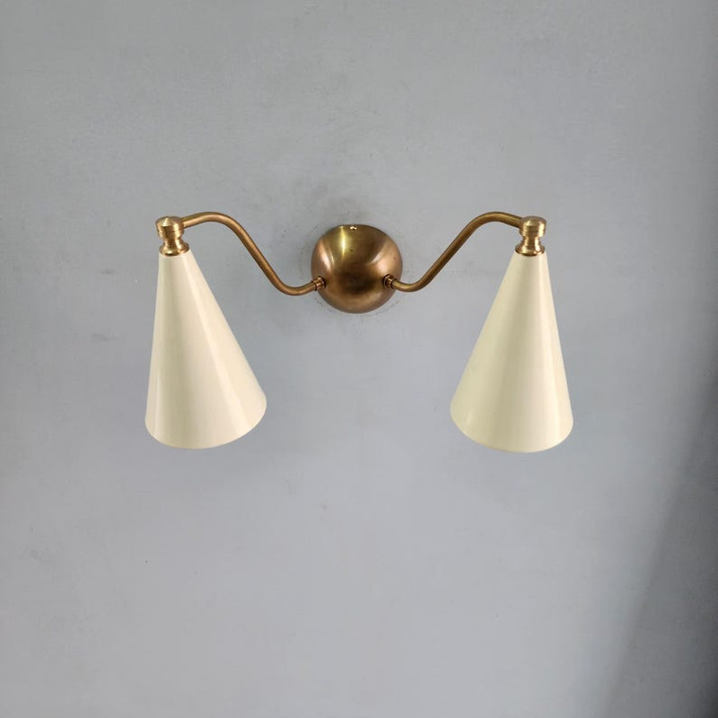 Double Cone Brass Wall Lamp 2
