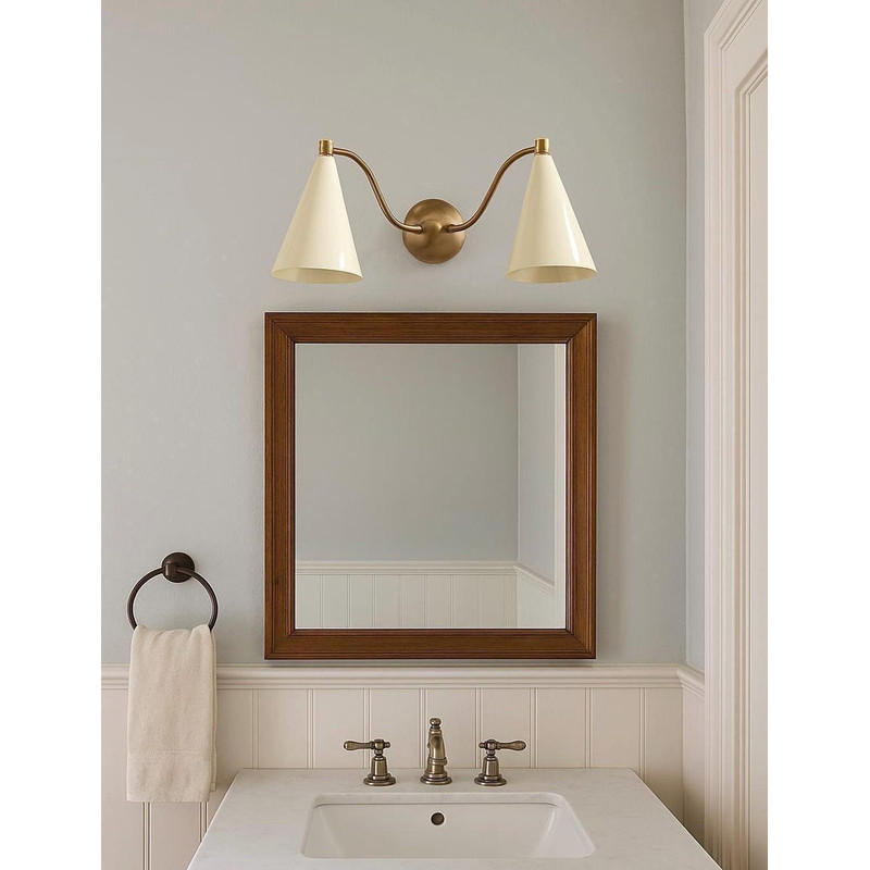 Double Cone Brass Wall Lamp 3