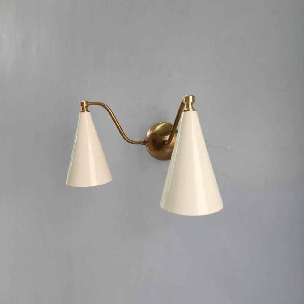 Double Cone Brass Wall Lamp 5