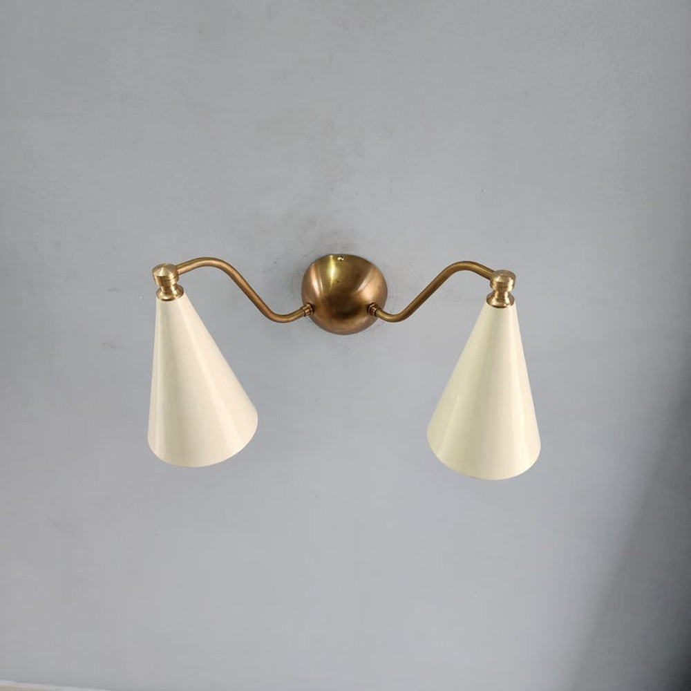 Double Cone Brass Wall Lamp 6