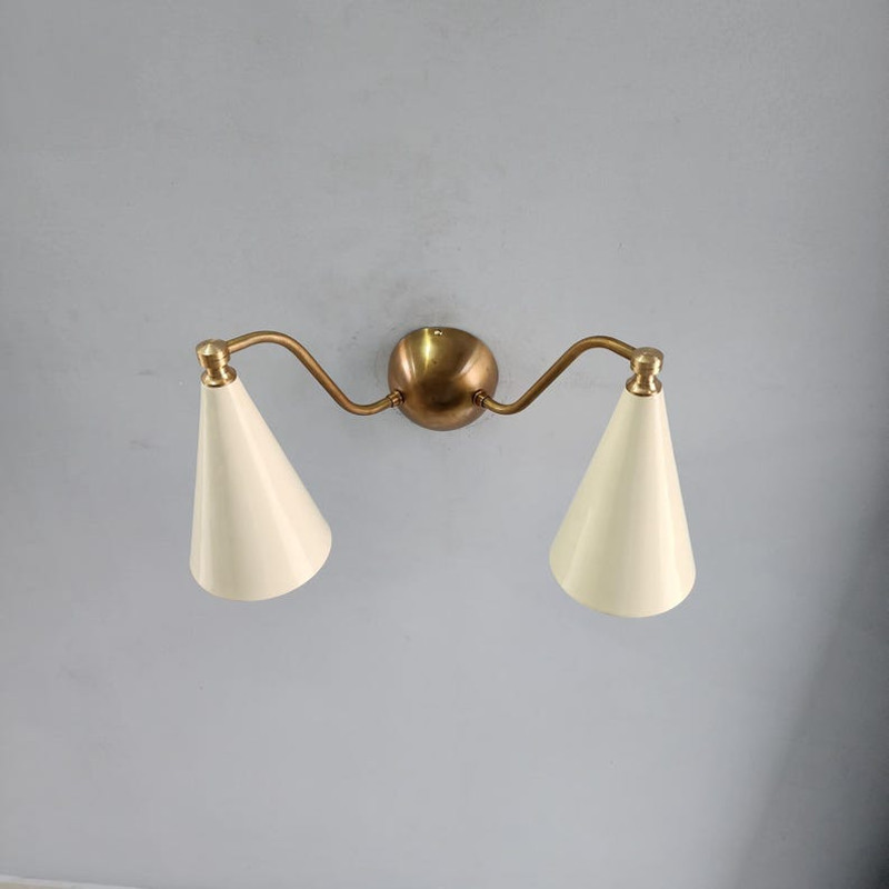 Double Cone Brass Wall Lamp 6