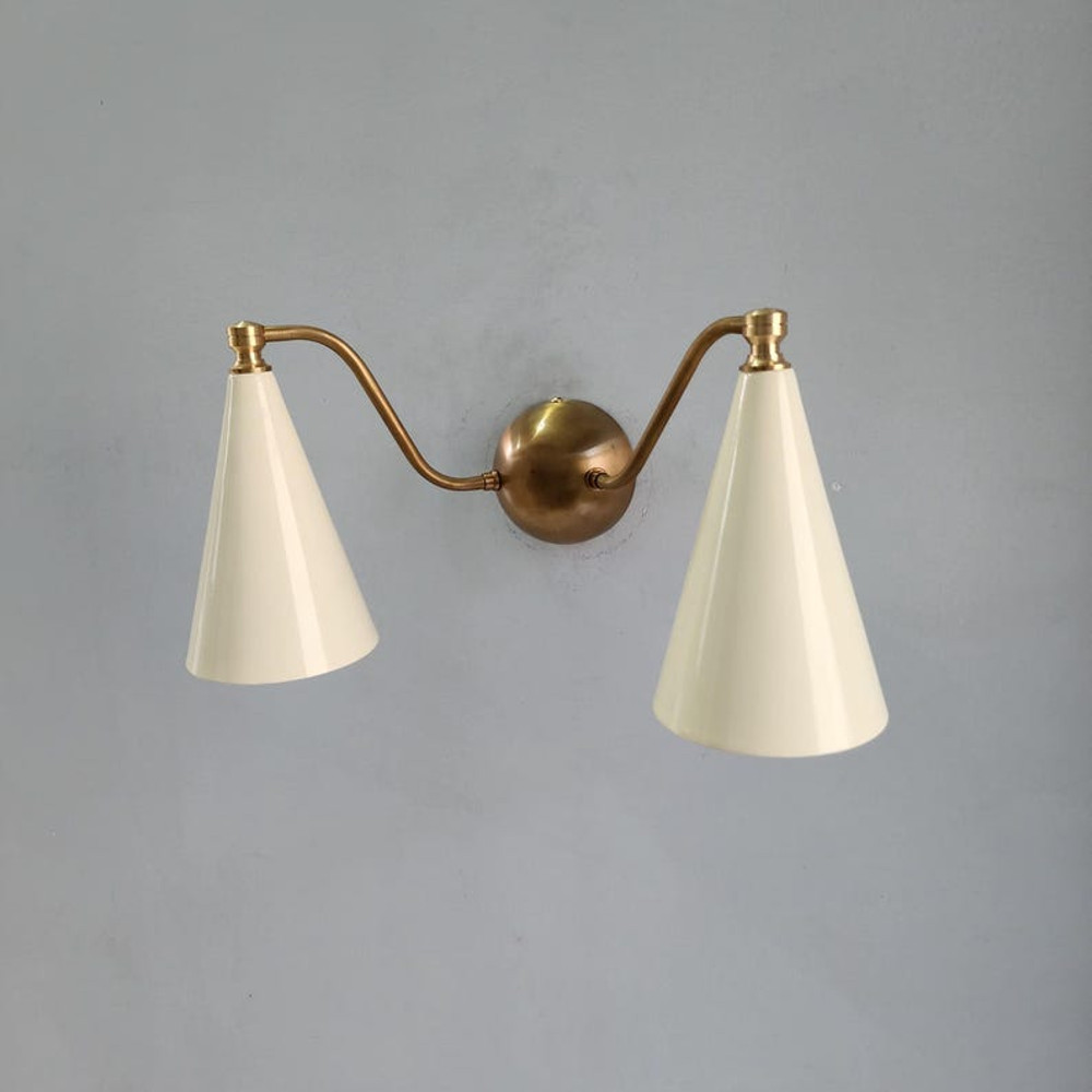 Double Cone Brass Wall Lamp 7