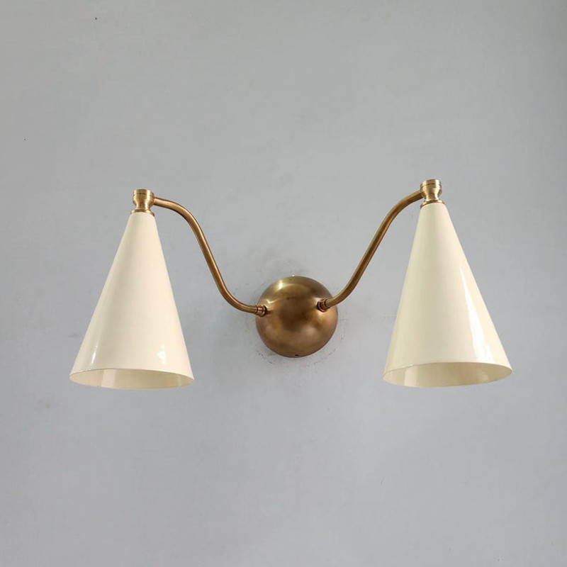 Double Cone Brass Wall Lamp 0