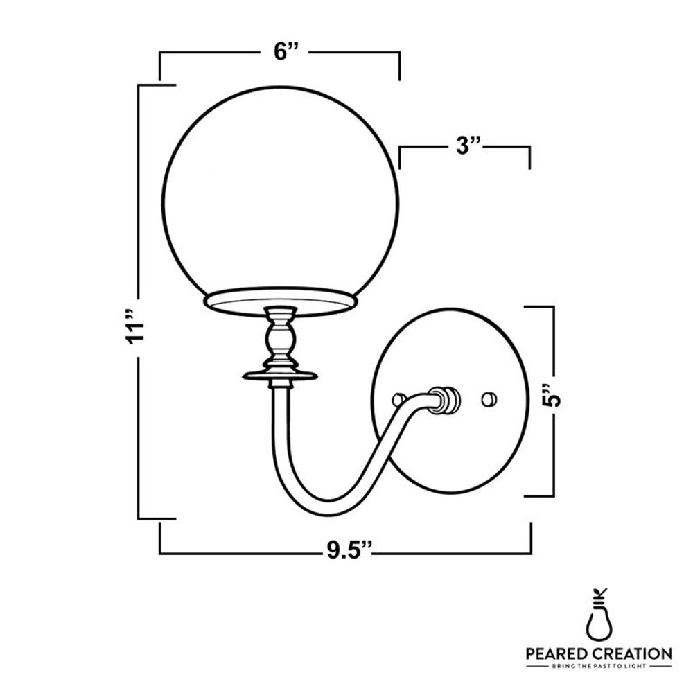 Sconce LightGlobe SconceBrass Wall LampGlass Globe Light 4