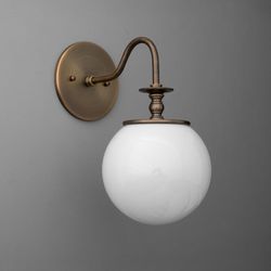 sconce light-globe sconce-brass wall lamp-glass globe light