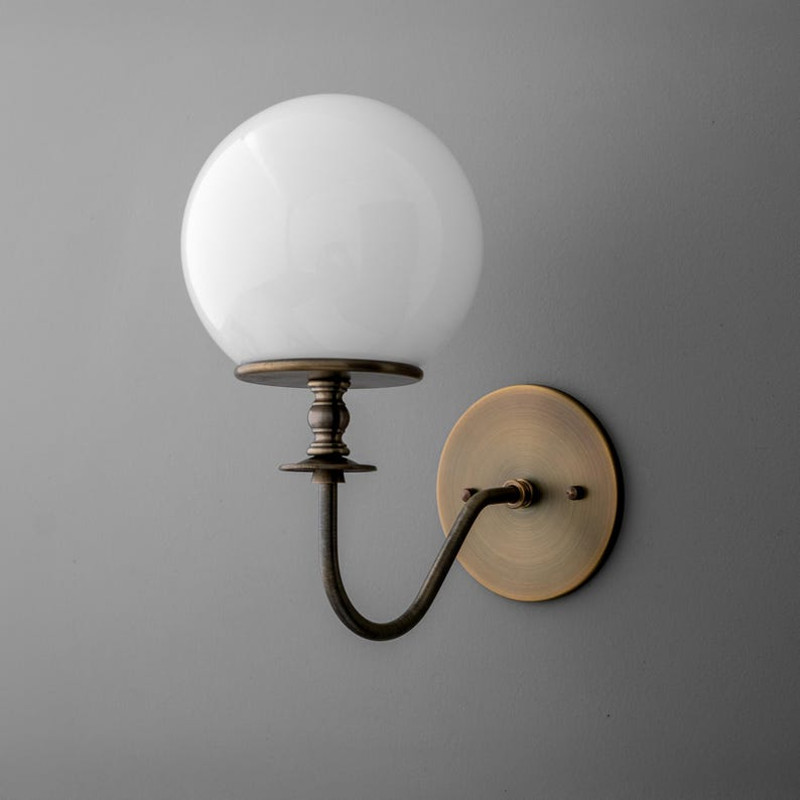 Sconce LightGlobe SconceBrass Wall LampGlass Globe Light 2