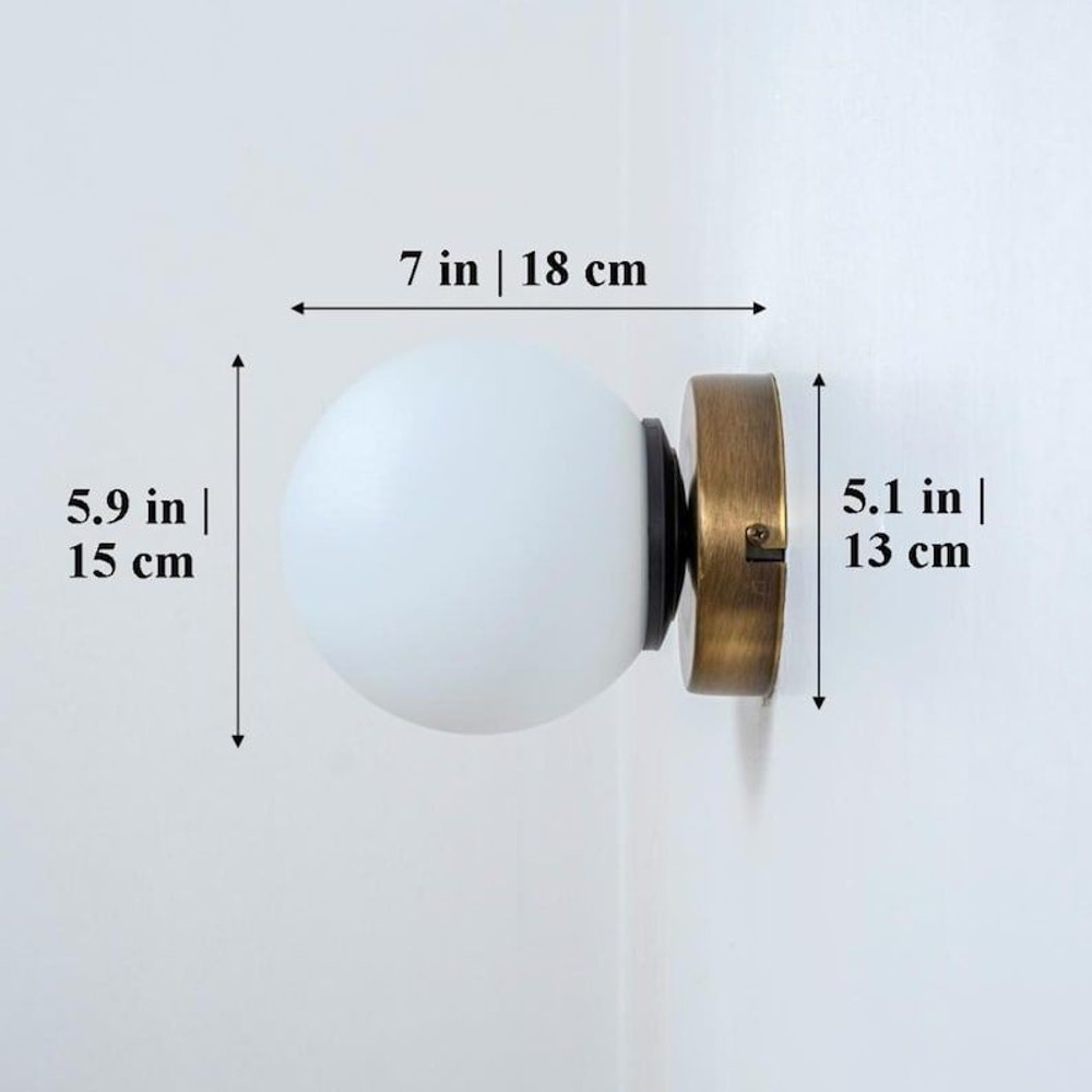 Small Wall Sconce Glass Globe Vanity Wall Light 1