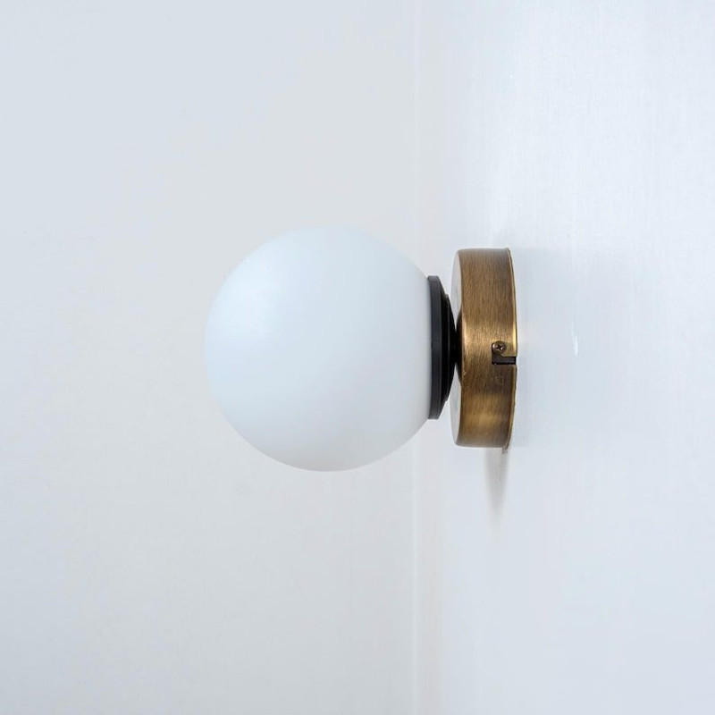 Small Wall Sconce Glass Globe Vanity Wall Light 0