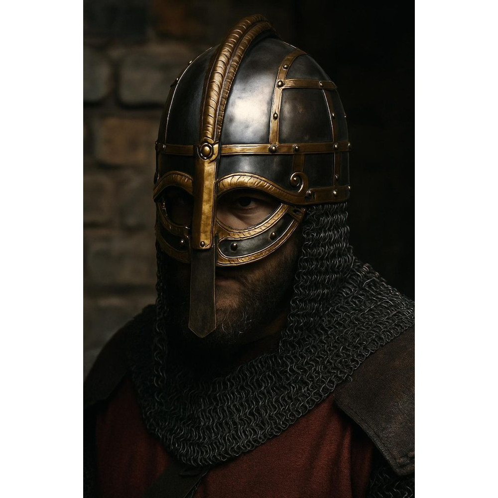 Medieval Steel Viking Vendel Helmet With Chainmail Hand Forged Halloween 4