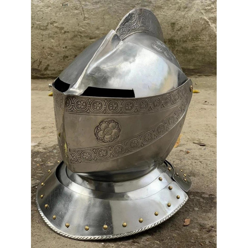 Medieval Close Knight Helmet Armet Helmet Ancient Close Knight Helmet 4