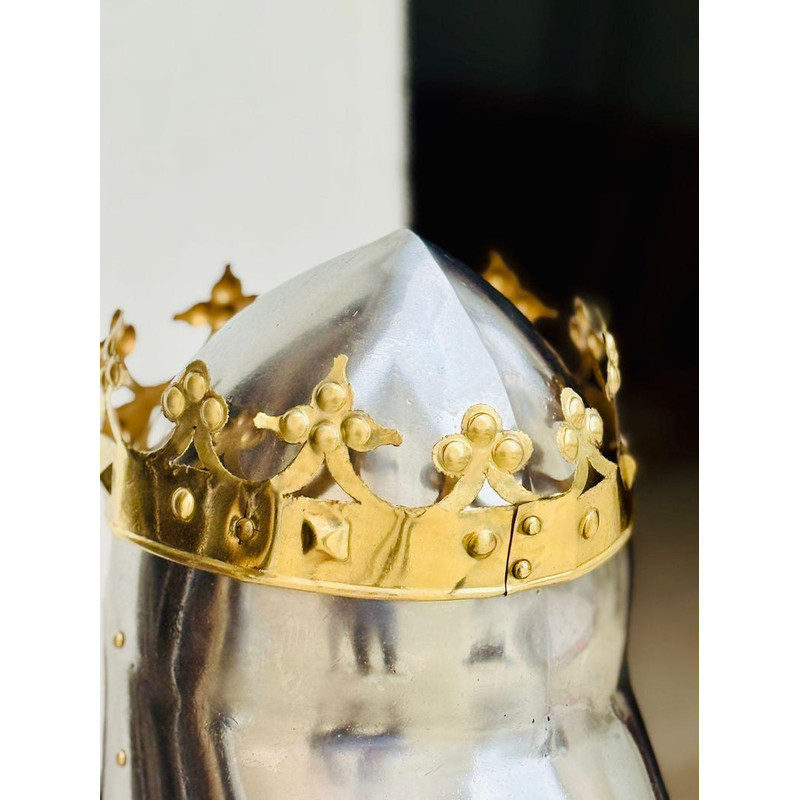 The King Richard Lionheart Helmet King Helmet Medieval Halloween Armor With Display Stand 3