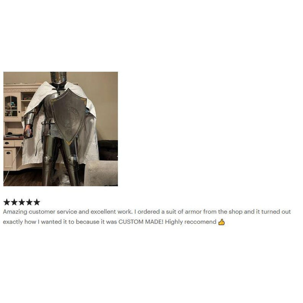 Full Body Medieval Knight Armor Wearable Templar Suit For LARP Cosplay Display 3