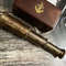 Personalized Brass Pirate Spyglass Engraved Monocular With Wooden Box 0