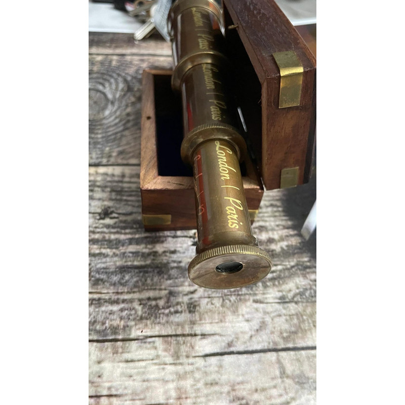 Personalized Brass Pirate Spyglass Engraved Monocular With Wooden Box 4