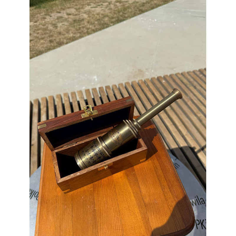 Vintage Brass Telescope With Wooden Box Victorian Spyglass Nautical Maritime Decor Gift For Expl 2