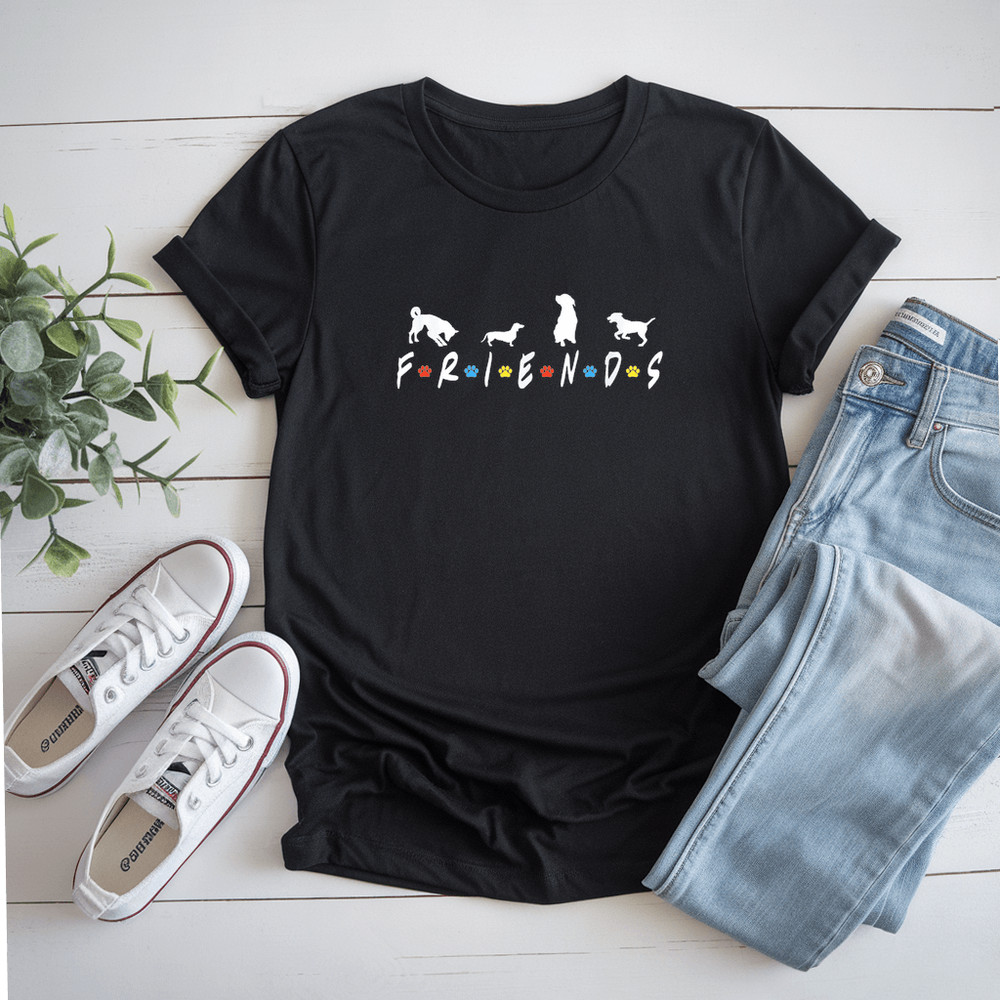 Virgo  Co Designs Dog Lover Paw Print Graphic Unisex Adult Womens Classic Fit TShirt Small Black 0