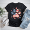 American Flag Patriotic Dog Cat Paw Print 4Th Of July Dog TShirt 0