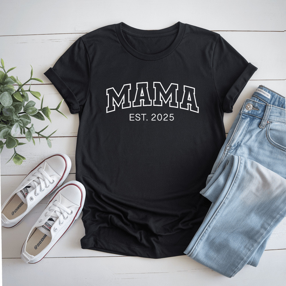 Promoted To Mama Est 2025 Mom To Be Gifts First Time Mama TShirt 0