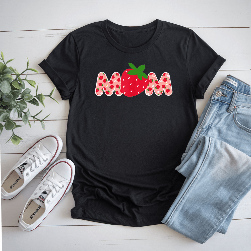 Mom Strawberry First Birthday Family Funny Strawberry TShirt 0