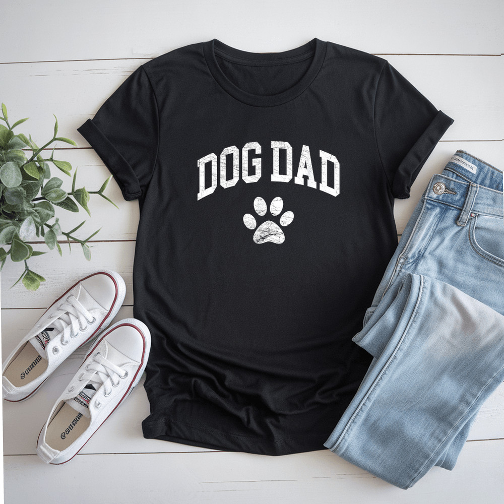 Dog Dad Distressed Design Style Funny Dog Paw Classic TShirt 0