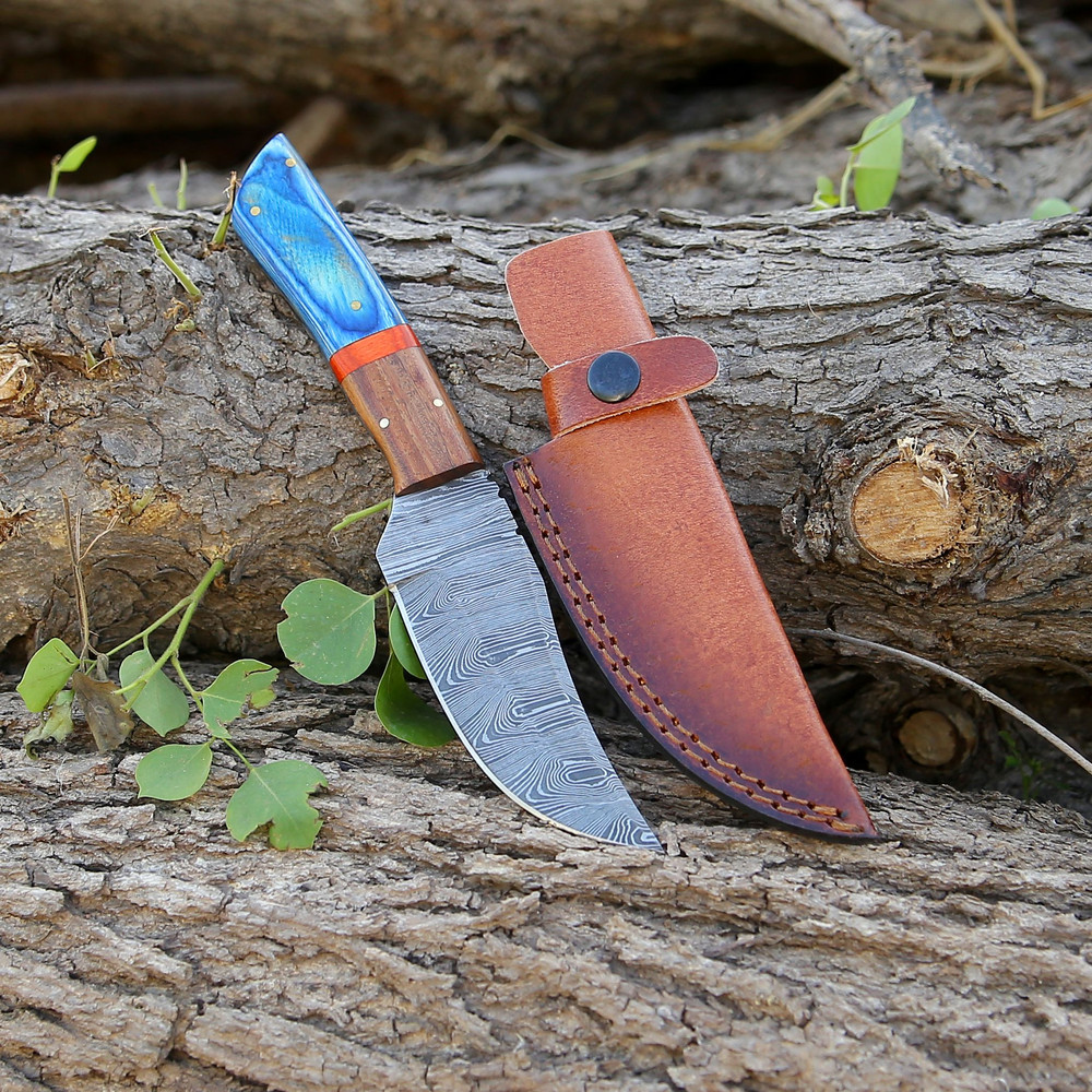 Custom Handmade Damascus Steel Hunting Knife Fixed Blade Skinning Knives For Camping Outdoor Survi 2