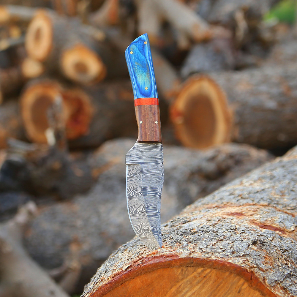 Custom Handmade Damascus Steel Hunting Knife Fixed Blade Skinning Knives For Camping Outdoor Survi 5