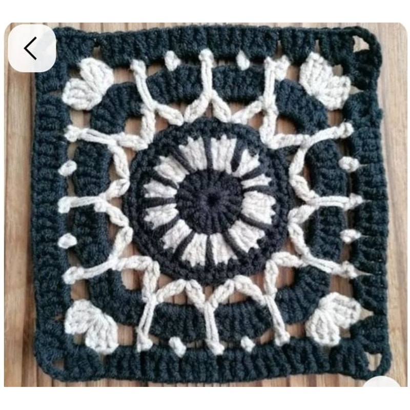 Crochet Granny Square Pattern PDF Two Color Motif Tutorial Easy Digital Download Instant DIY Pat 3