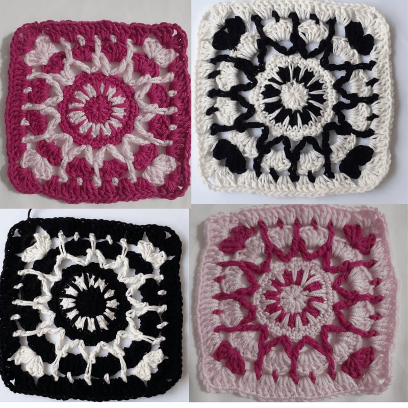 Crochet Granny Square Pattern PDF Two Color Motif Tutorial Easy Digital Download Instant DIY Pat 4