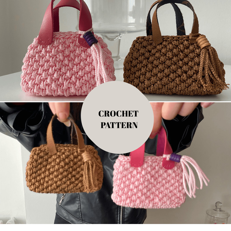 Mini Crochet Bag Pattern With Video  Easy DIY Purse Tutorial  Small Handmade Bag PDF For Beginners 0