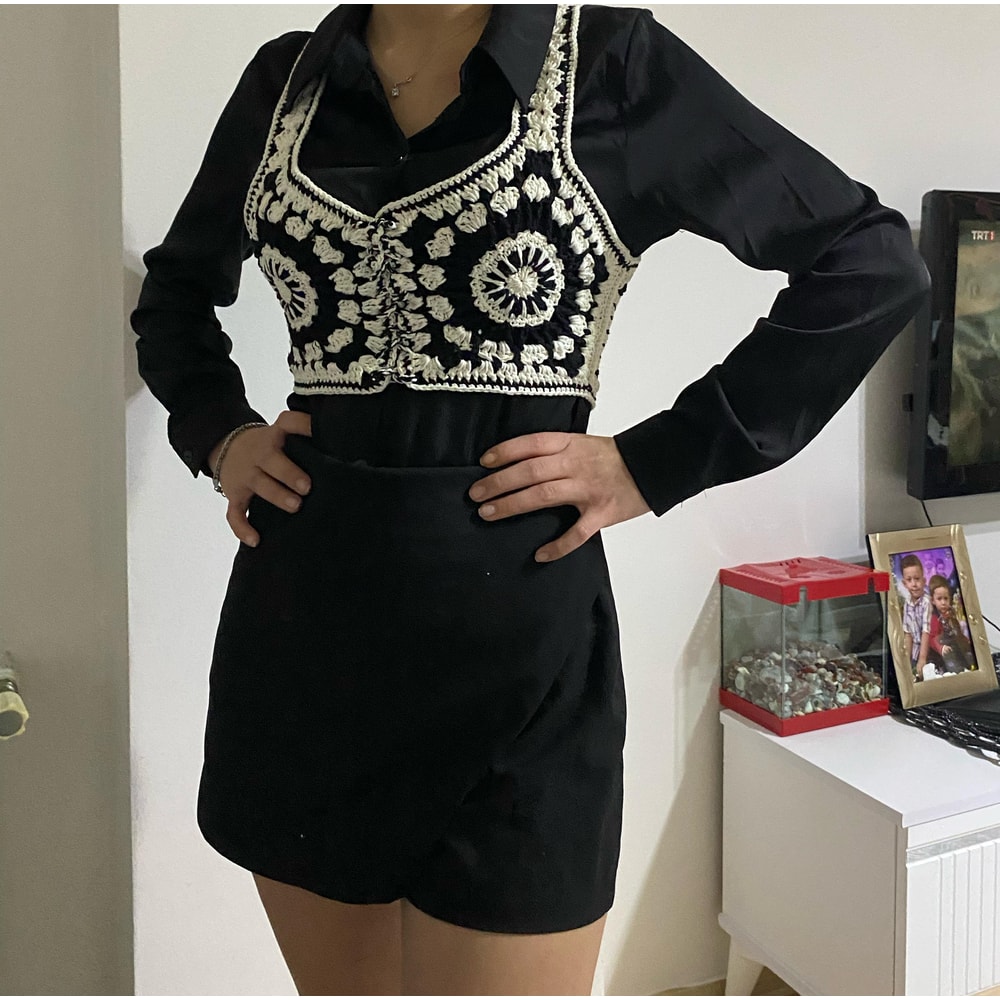 Crochet Crop Sweater Pattern Motif Style DIY Vest PDF Boho Summer Top Tutorial For Beginners 0