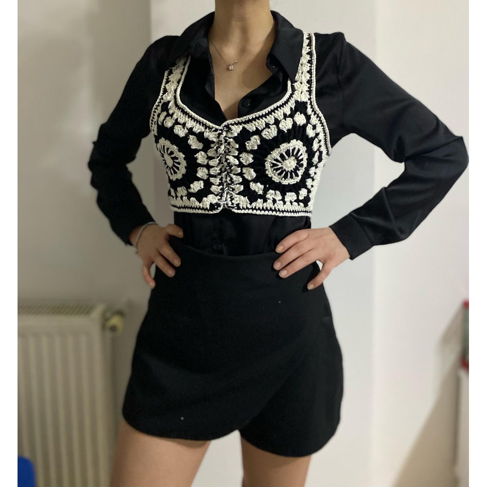 Crochet Crop Sweater Pattern Motif Style DIY Vest PDF Boho Summer Top Tutorial For Beginners 1