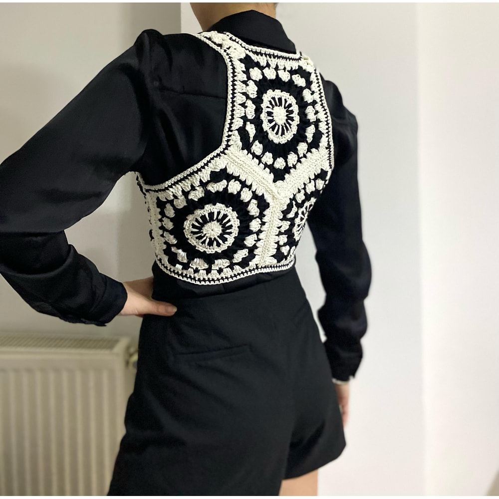 Crochet Crop Sweater Pattern Motif Style DIY Vest PDF Boho Summer Top Tutorial For Beginners 2