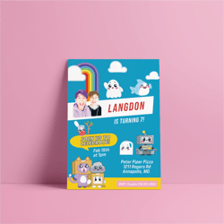 lankybox birthday invitation - justin & adam party printable - lankybox digital invite