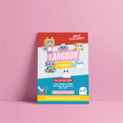 lankybox party invitation - printable lankybox birthday invite - justin & adam digital download - fun kids youtube theme