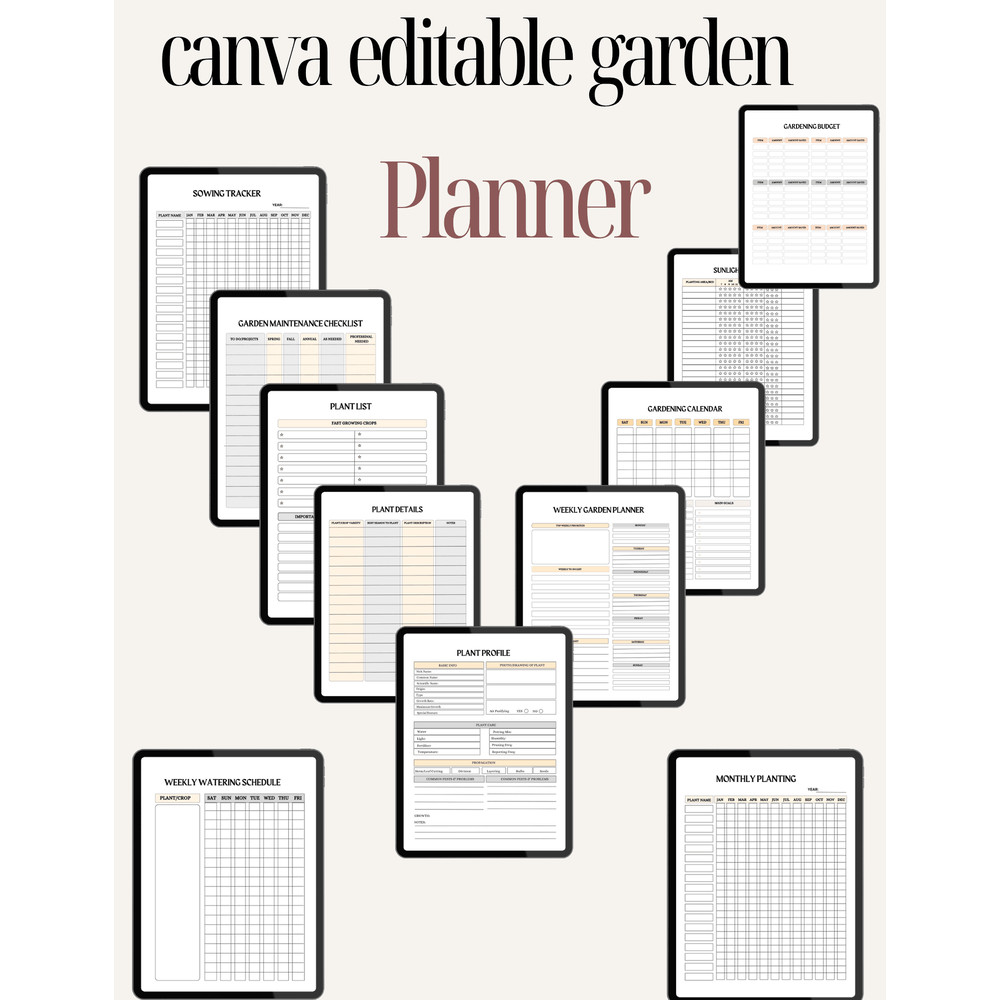 All In One Digital Planner Canva Editable Wedding Budget Social Media Garden Premium Plannerreading 2