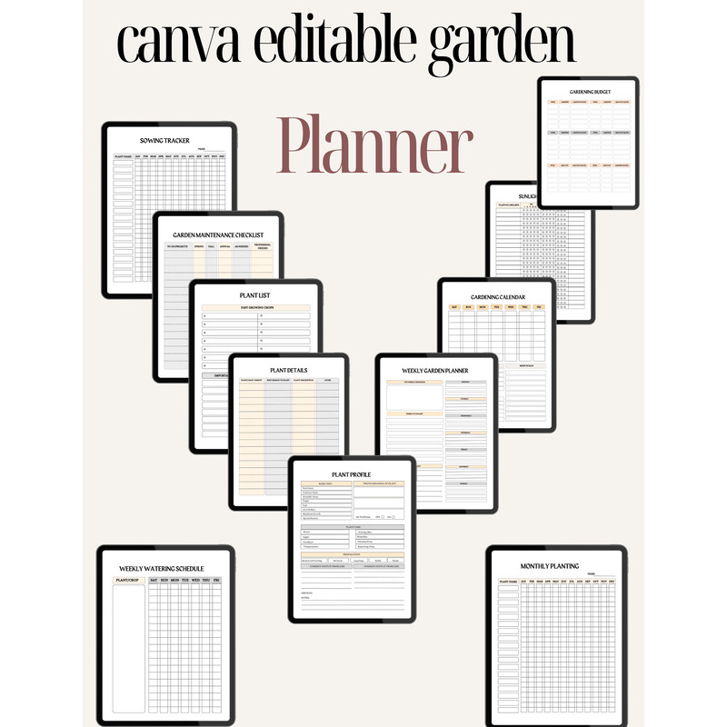 All In One Digital Planner Canva Editable Wedding Budget Social Media Garden Premium Plannerreading 2