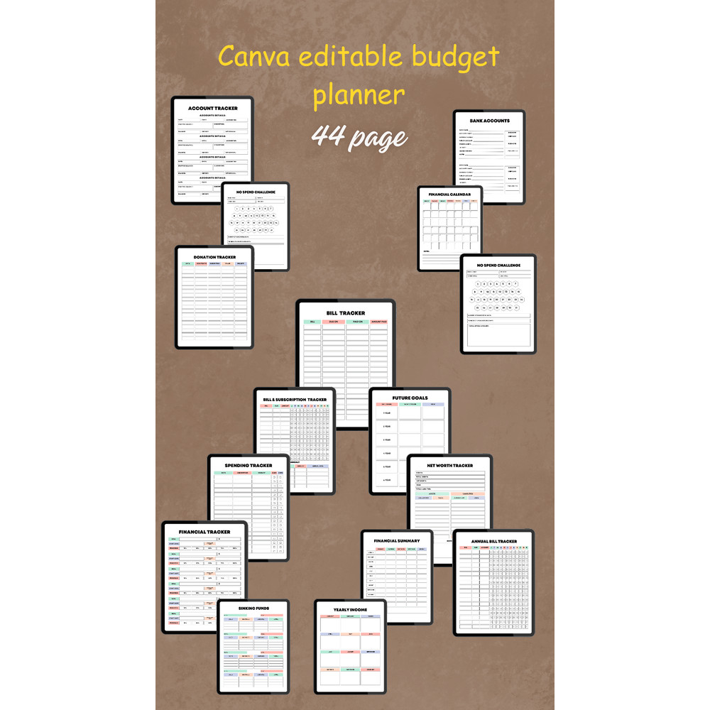 All In One Digital Planner Canva Editable Wedding Budget Social Media Garden Premium Plannerreading 3