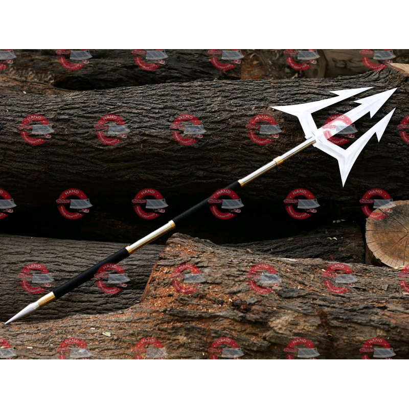 Custom Aquamans TRIDENT Handmade 62 Inches Trident Hand Forged Arrow Three Arrow Blade Trident Be 3
