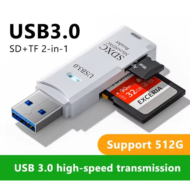 2in1 USB 30 Card Reader HighSpeed Micro SD TF Memory Card Adapter For PC And Laptop Use 9