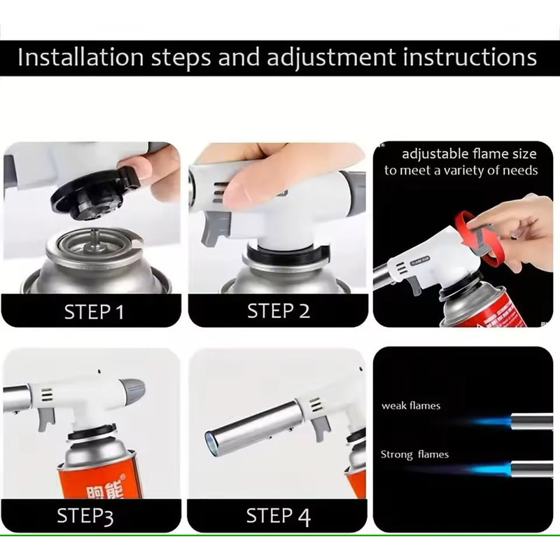 MultiPurpose Butane Torch Adjustable Flame Gun For Cooking Camping Welding DIY Heating Tasks 5