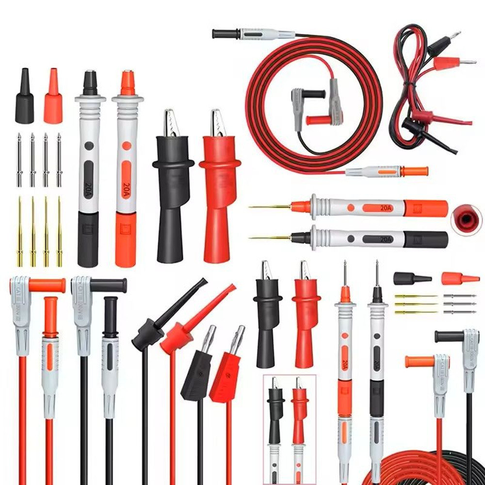 18PCS Multimeter Test Lead Kit  4mm Banana Plug To Alligator Clip And Test Hook Probes For Electric 0